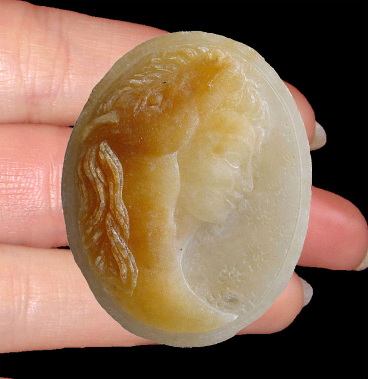 Exquisitely Rare Cameo: Horse Head & Man's Head