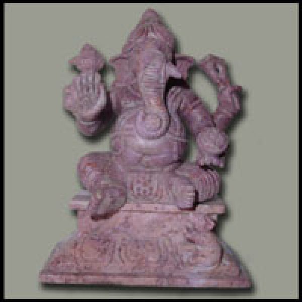 SOLD: Stunning Lord Ganesha Meditating with the Attendant Mouse Below His Throne