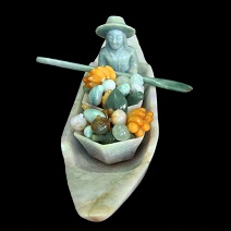 Hand-Carved Jade Thai River Merchant